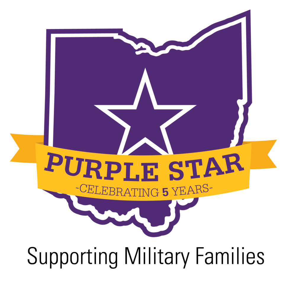 supporting military families with purple star banner on ohio