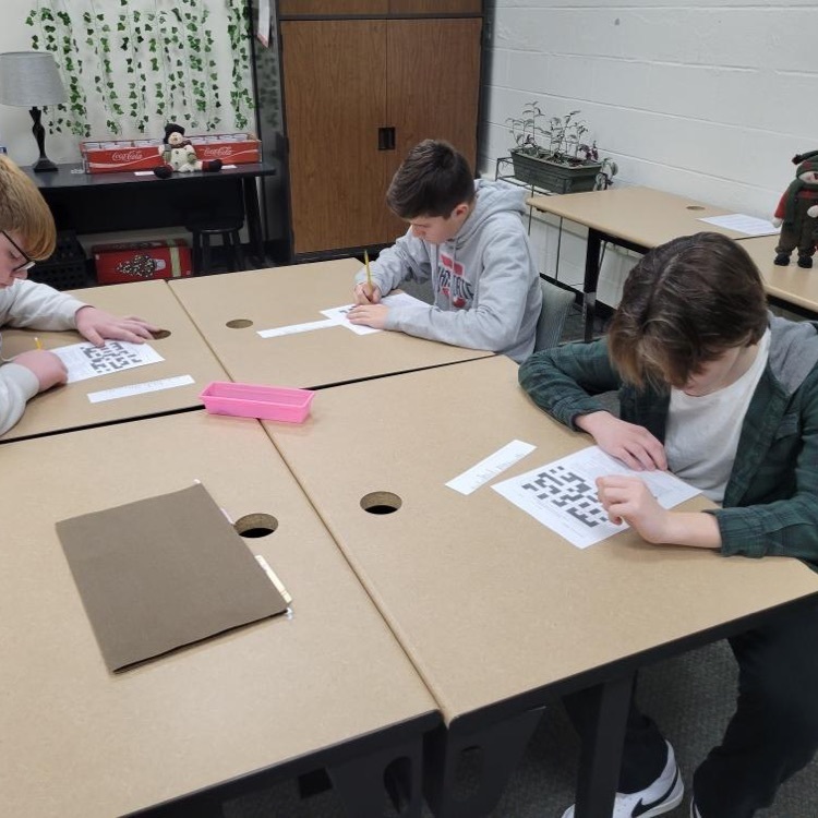 8th graders completed a crossword puzzle about workplace appearance and attire in Career Exploration. 