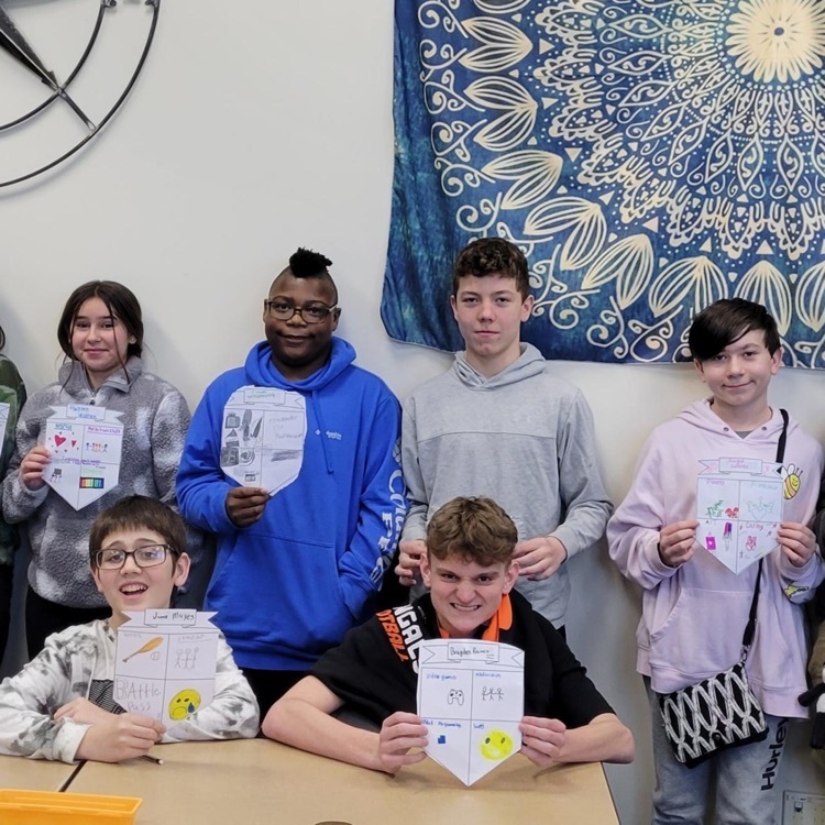 7th graders presented their Career Crests in Career Exploration. The crests contained their interests, skills, work values, and personality traits. 