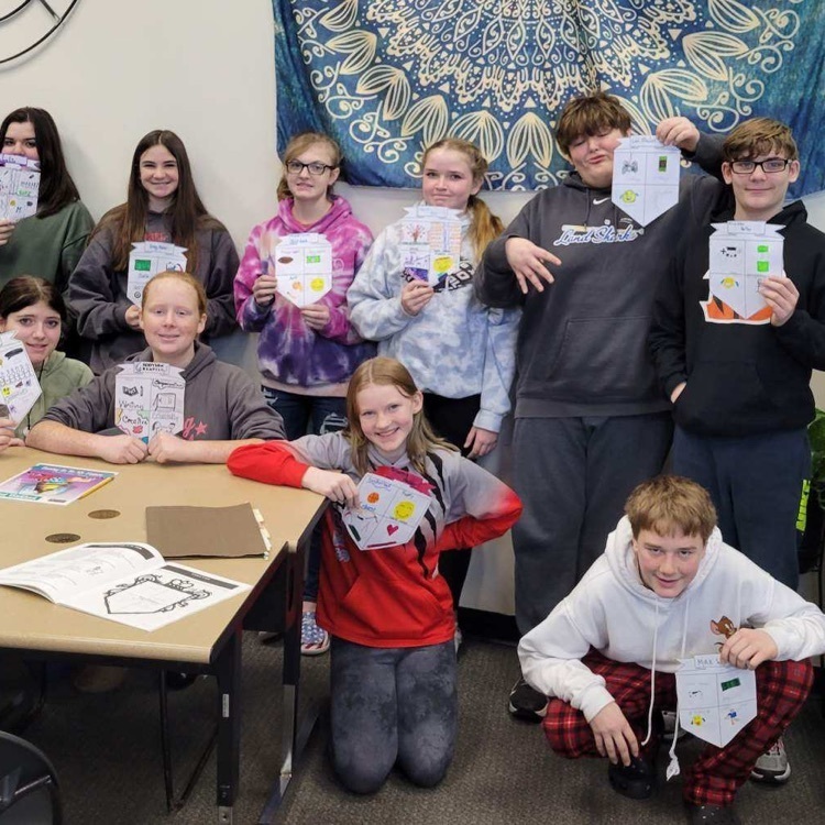 7th graders presented their Career Crests in Career Exploration. The crests contained their interests, skills, work values, and personality traits. 