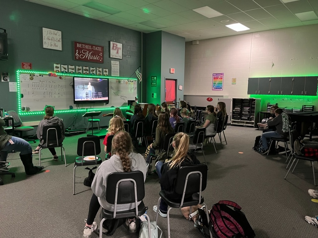 BTMS Talent Show students had a special watch party in the music room. Great job to the talented students!